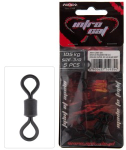 krętlik rolkowy MIKADO czarny matt op. 5szt - nr 3/0