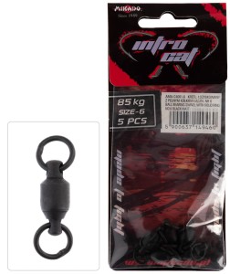 krętlik łożyskowany MIKADO z kółkiem łącznikowym Czarny Matt op. 5szt - nr 8