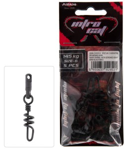 krętlik MIKADO z agrafką śrubową Czarny Matt op. 5szt - roz. 6mm