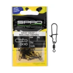 agrafka z krętlikiem SPRO Mate Black Easy Snap+ Rolling Swivel 2+6 / op.11szt.