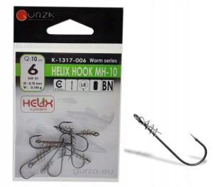 haczyki do czeburaszki z wkrętem GURZA Helix Hook MH-10 / nr.6  / op.10szt.