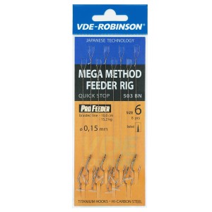 Przypon VDE-R z quick stop Mega MF 503BN rozm. 6 / plecionka 0,15mm / op.8szt. / dł.10cm