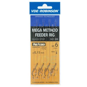 Przypon VDE-R z quick stop Mega MF 501BM rozm. 4 / plecionka 0,15mm / op.8szt. / dł.10cm