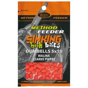 przynęta LORPIO Hook Baits Sinking Dumbells 5x10mm / op.20 gr. / Malina Czarny Pieprz