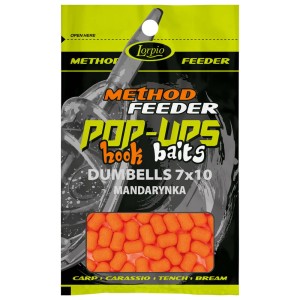 przynęta LORPIO Hook Baits Pop-up Dumbells 7x10mm / op15 gr. / Mandarynka