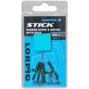 stoper gumowy Stick + krętlik z agrafką LORPIO  Large op.4szt