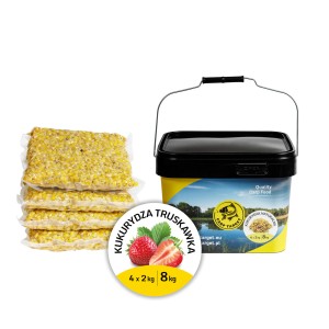 kukurydza zanętowa CARP TARGET Truskawka op.8kg / 4x2kg + wiadro 10 litrów 