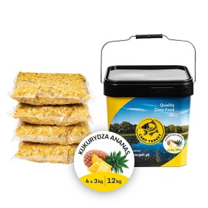 kukurydza zanętowa CARP TARGET Ananas op.12kg / 4x3kg + wiadro 17 litrów 