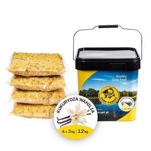kukurydza zanętowa CARP TARGET Wanilia op.12kg / 4x3kg + wiadro 17 litrów 
