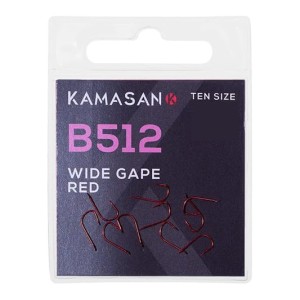 haczyki KAMASAN B512 Wide Gape Red / op.10szt  / nr.10